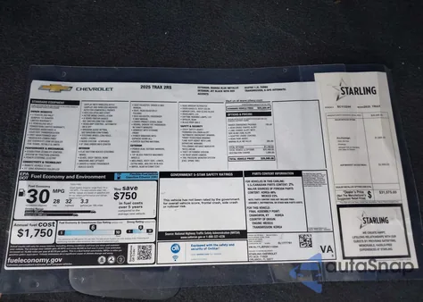 2025 Chevrolet Trax Fwd 2Rs from USA, damaged, VIN KL77LJEP5SC112244